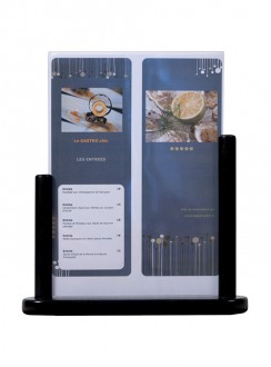 Porte-affiche de table en bois noir - Devis sur Techni-Contact.com - 3
