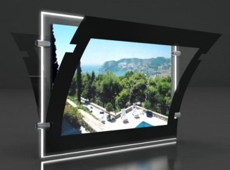 Porte affiche led châssis noir laqué - Devis sur Techni-Contact.com - 3