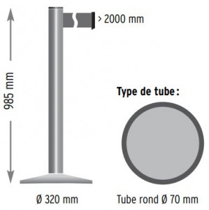 Poteau de guidage à sangle 2 m - Devis sur Techni-Contact.com - 3