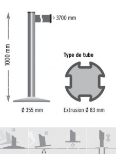 Poteau de guidage à sangle - Devis sur Techni-Contact.com - 3