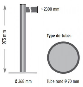 Poteau de guidage à socle plat - Devis sur Techni-Contact.com - 3