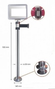 Poteau de guidage chromé à sangle 2.10 m - Devis sur Techni-Contact.com - 1