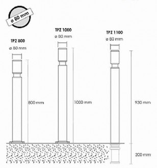 Poteau flexible à sceller TZU ø80 mm - Devis sur Techni-Contact.com - 2