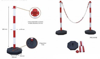 Poteaux à chaînes PVC - Devis sur Techni-Contact.com - 1