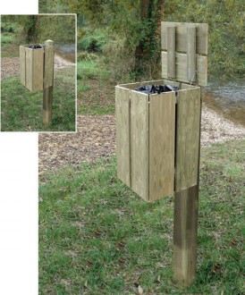 Poubelle carrée en bois 50 litres - Devis sur Techni-Contact.com - 1