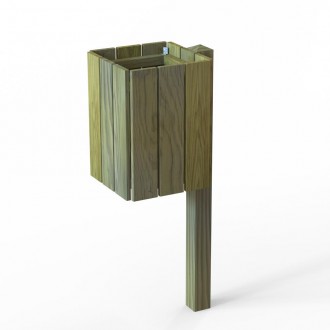 Poubelle carrée en bois 50 litres - Devis sur Techni-Contact.com - 2