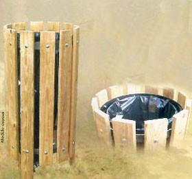 Poubelle ronde en bois 100 litres - Devis sur Techni-Contact.com - 3