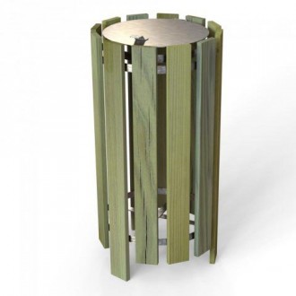 Poubelle ronde en bois 100 litres - Devis sur Techni-Contact.com - 4