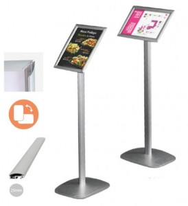 Pupitre menu aluminium sur pied - Devis sur Techni-Contact.com - 1