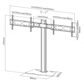 Support TV colonne pour 2 écrans 37 à 70 pouces - Devis sur Techni-Contact.com - 4