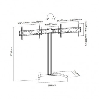 Support TV colonne pour 2 écrans 37 à 70 pouces - Devis sur Techni-Contact.com - 5