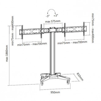 Support TV colonne pour 2 écrans 37 à 70 pouces - Devis sur Techni-Contact.com - 6