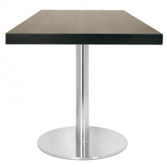 Table carrée en bois piètement en acier inox - Devis sur Techni-Contact.com - 1