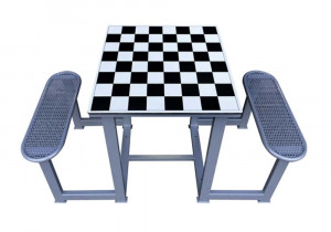 Table d’échecs extérieure avec 2 bancs en acier galvanisé - Devis sur Techni-Contact.com - 1