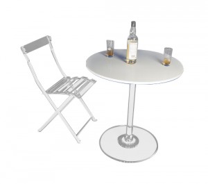 Table de bistrot plexi pied cristal - Devis sur Techni-Contact.com - 1