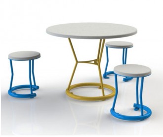 Table de pique-nique acier avec tabourets - Devis sur Techni-Contact.com - 2