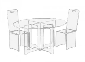Table basse ovale en plexiglas - Devis sur Techni-Contact.com - 1