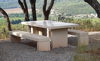 Table pique nique béton 2 bancs - Devis sur Techni-Contact.com - 1