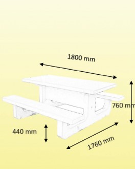 Table pique-nique en béton blanc - Devis sur Techni-Contact.com - 2