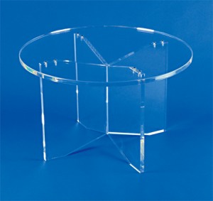Table ronde piètement croix plexiglas - Devis sur Techni-Contact.com - 2