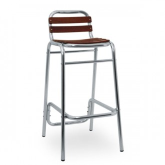 Tabouret haut en aluminium et bois - Devis sur Techni-Contact.com - 1