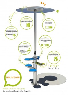 Totem recharge solaire smartphone et tablettes - Devis sur Techni-Contact.com - 1