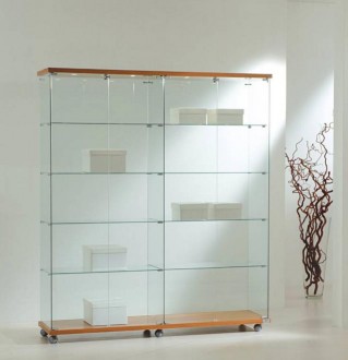 Vitrine de commerce large avec bois - Devis sur Techni-Contact.com - 1