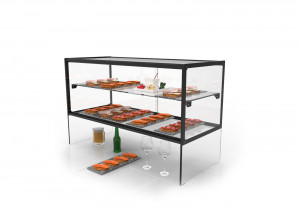 Vitrine neutre avec étagère et passe plat - Devis sur Techni-Contact.com - 1