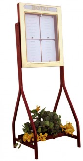 Vitrine porte menu 4 pages sur pied jardinière - Devis sur Techni-Contact.com - 1